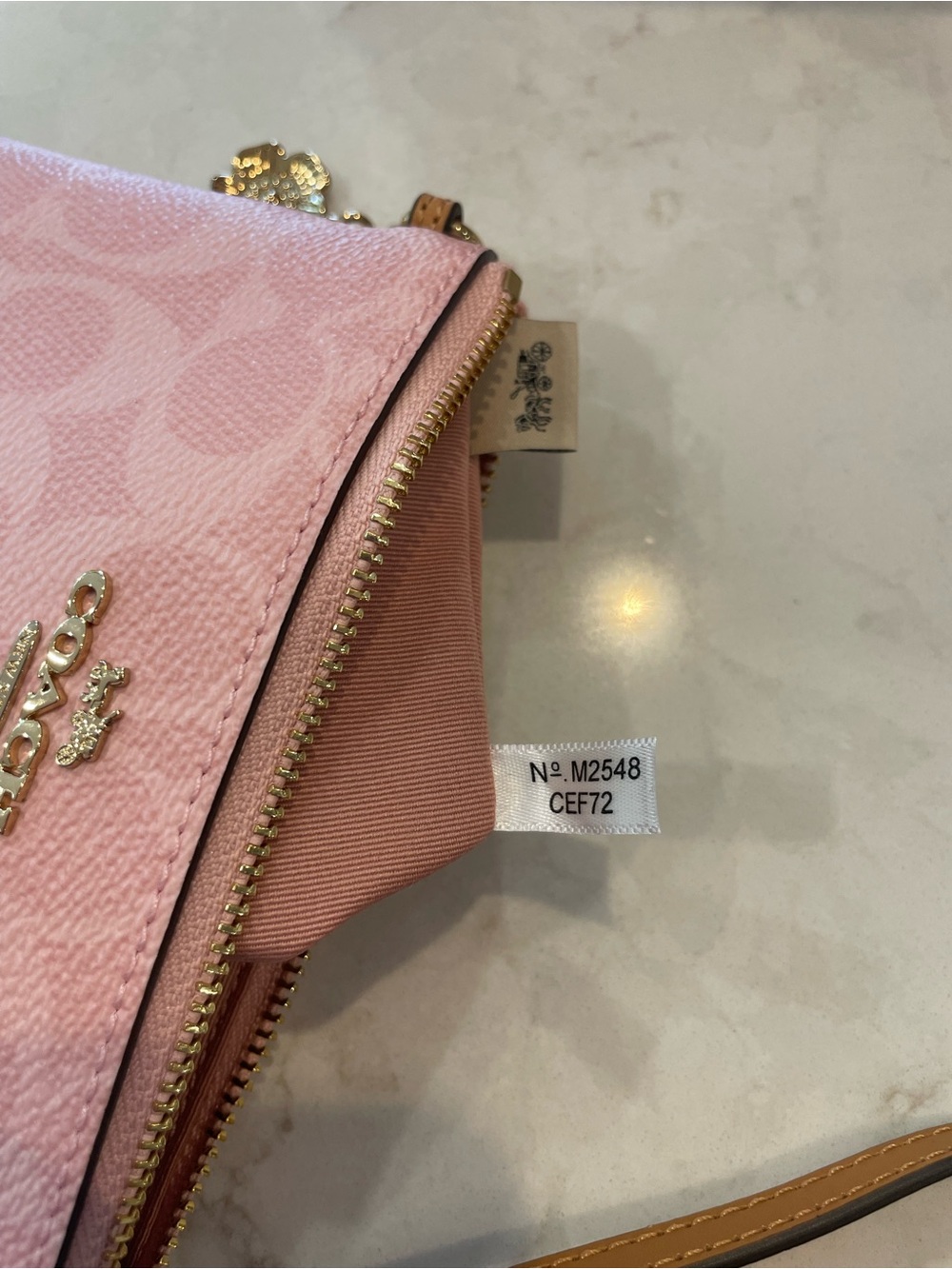 Coach Pink Signature Mini Carey Crossbody with Matching Wristlet - Picture 16 of 16
